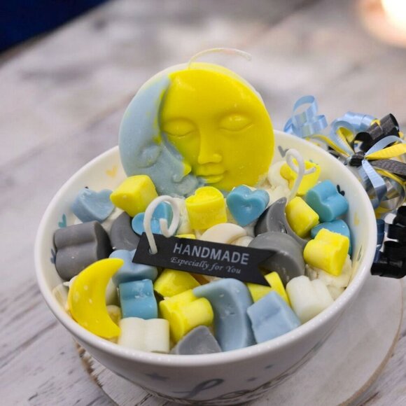 Handmade ✦ Love You to the Moon & Back Mug Candle ✦ Good Fortune Soy Wax 16oz - Picture 4 of 8